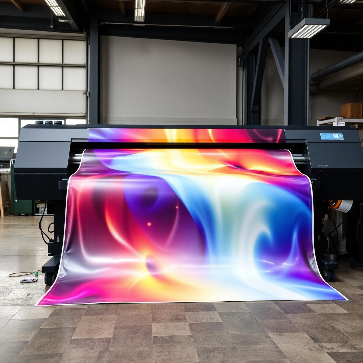 Large format printer producing a colourful event banner